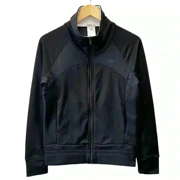 Adidas ClimaCool Zip Up Track Running Jacket Athletic Gym Bomber Black Medium - Picture 15 of 15